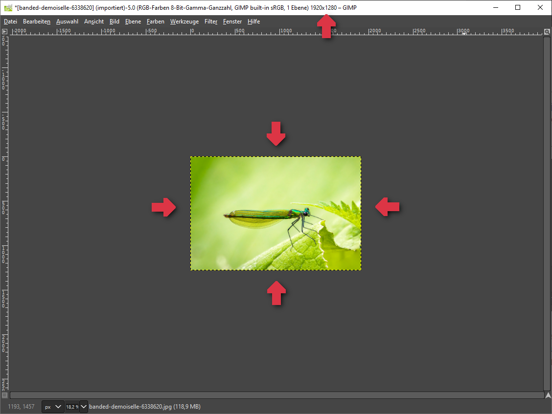 GIMP Bild verkleinern