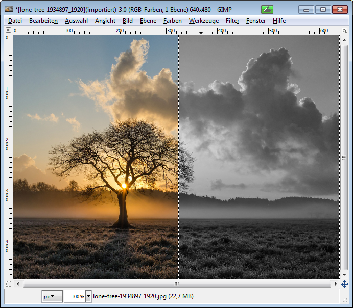 Schwarzweißbild mit GIMP herstellen