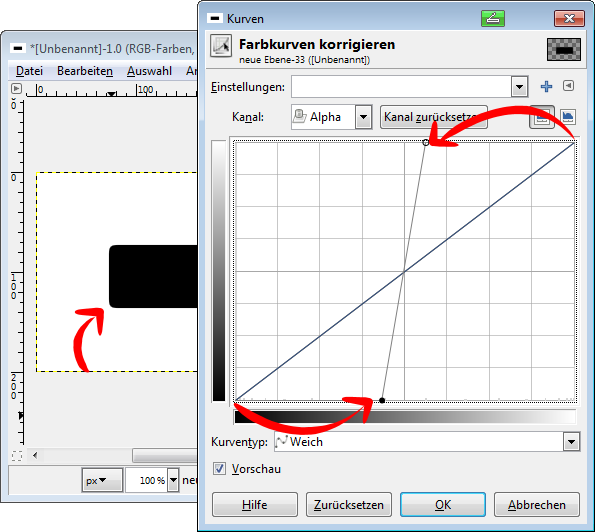 Ecken abrunden mit GIMP sofort ganz einfach
