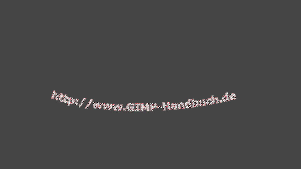 GIMP Text an Pfad ausrichten Textmaske gefüllt