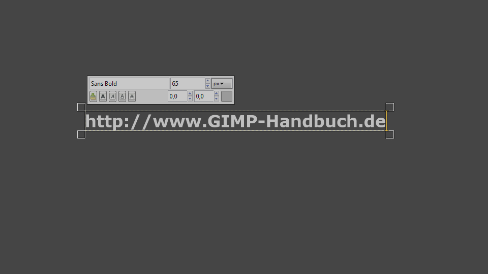 GIMP Text an Pfad ausrichten neue Zeichnung