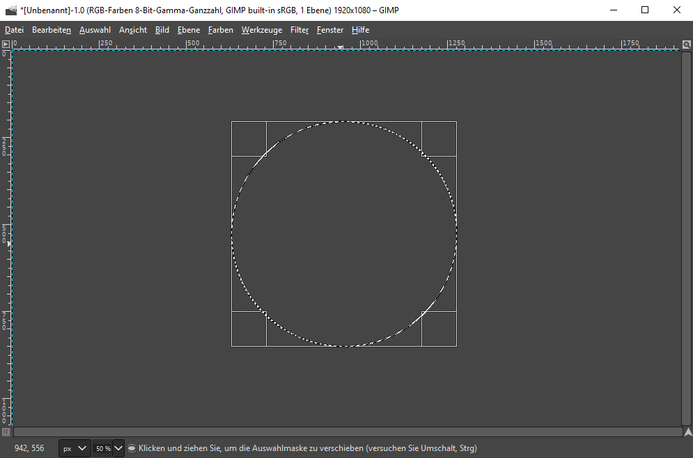 GIMP Mittelpunkt Kreis ermitteln