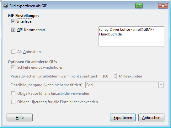 Dialog exportieren als GIF