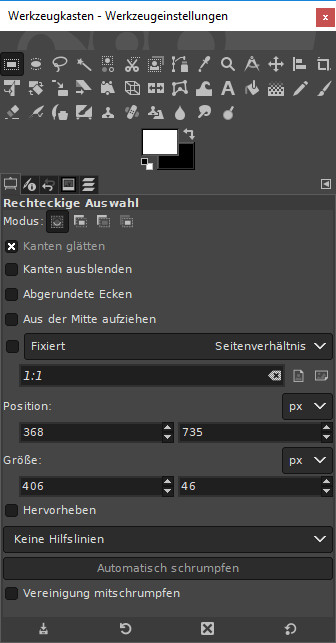 Werkzeug Rechteckige Maske
