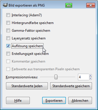 Dialog Bild exportieren