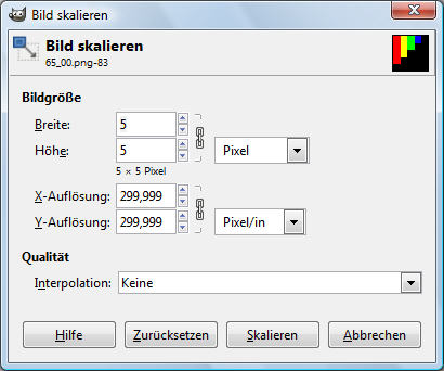Dialog Bild skalieren