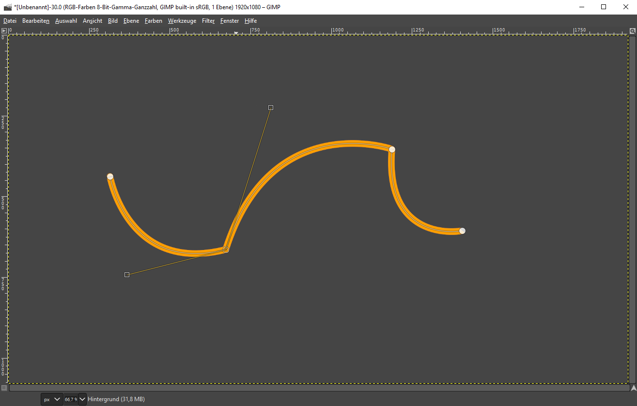 GIMP Beispielpfad gezeichnet