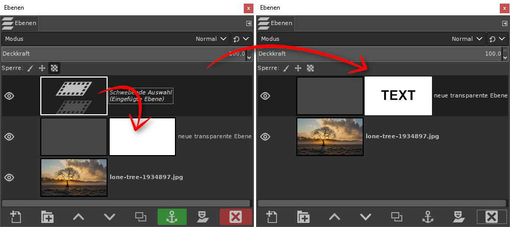 GIMP Inhalt aus Zwischenablage auf Ebenenmaske kopieren