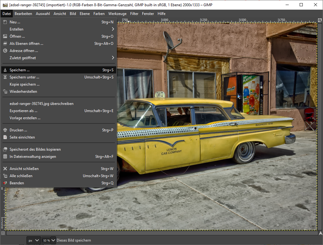 Das Datei-Menü öffnen