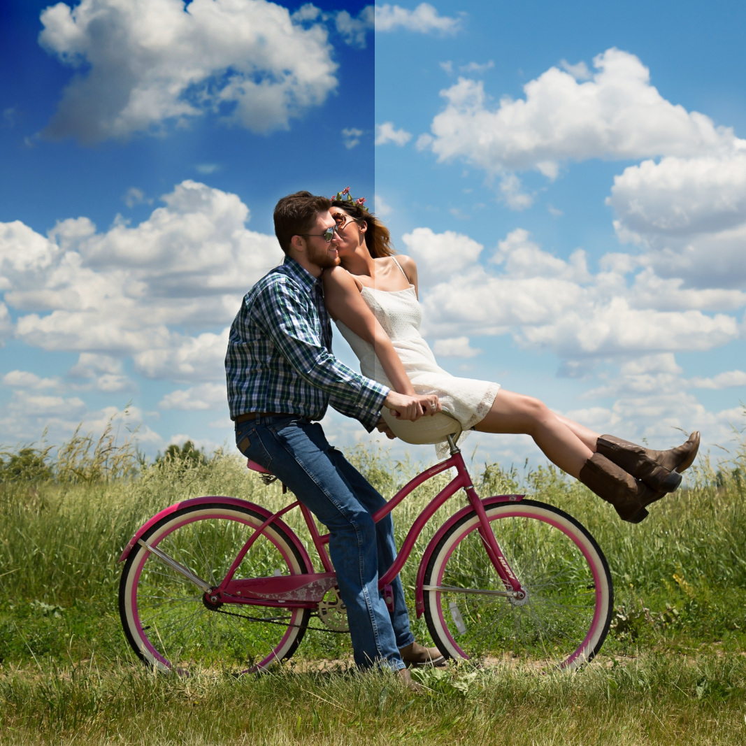 GIMP Himmel aufbessern durch Verlauf