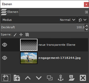 GIMP Verlauf von Schwarz nach Transparent