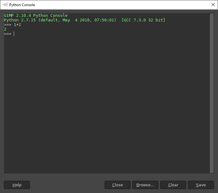GIMP Python-FU Console GIMP Python-FU Console
